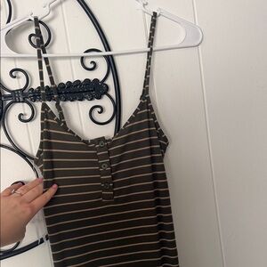 Striped Brown and Tan Women's Dress